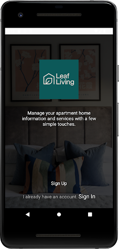 Android application Leaf Living Resident App screenshort