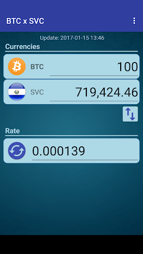 Android application Bitcoin x Salvadoran Colon screenshort