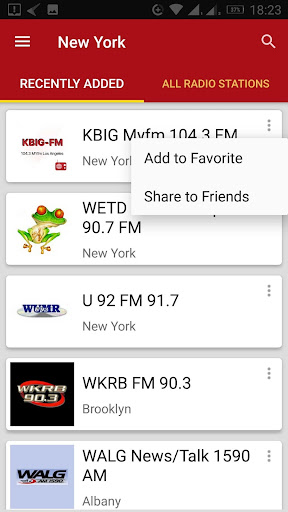 Android application New York Radio Stations - USA screenshort