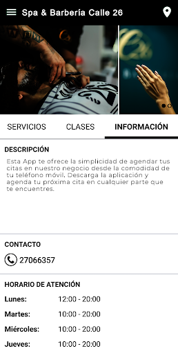 Android application Spa & Barbería Calle 26 screenshort