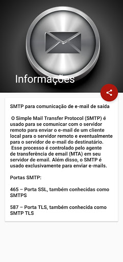 Teste SMTP (SMTP test) Screen 3
