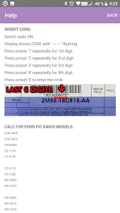 RADIO CODE for FORD FIC BRAZIL
