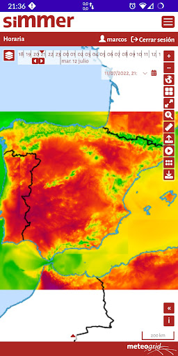 Android application simmer - meteogrid screenshort