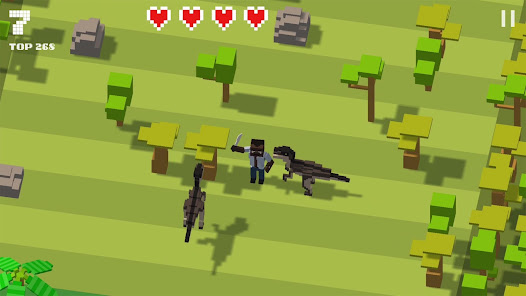 Jurassic Hopper: Crossy Dinosaur Shooter Game screenshots apk mod 3