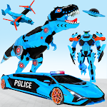 Cover Image of Download Police Limo Dino Robot Helicopter Car Robot Games 55 APK