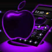 Violet Neon Apple Tech Theme  Icon
