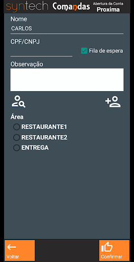 Syntech Comandas Screen 3