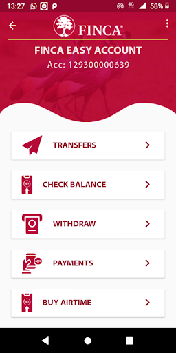 Android application FINCA Mobile Uganda screenshort