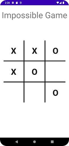 One-Player Tic Tac Toe Screen 2