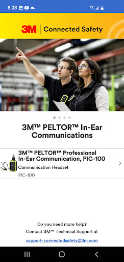 Screenshot of 3M™ PELTOR™ In-Ear Comms