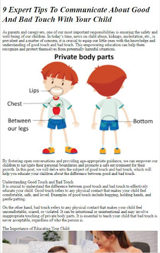Good & Bad Touch Tips Screen 2