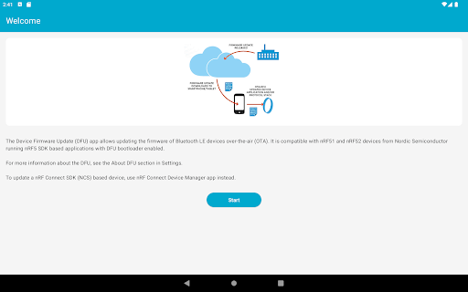 Screenshot of nRF Device Firmware Update
