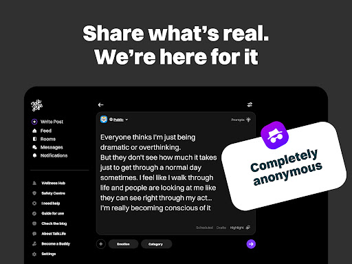 Screenshot of TalkLife: Peer Support