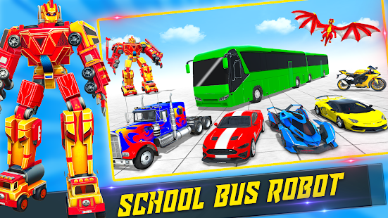 School Bus Robot Car Game Screenshot