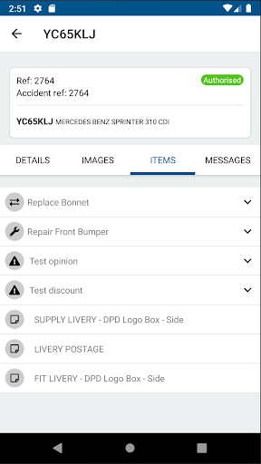 Helios Repairer App Screen 2