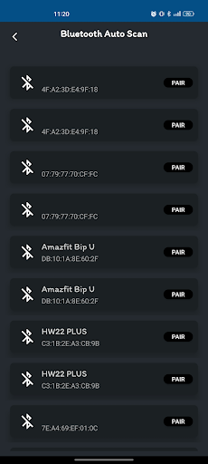 Bluetooth Scan :Pair Bluetooth Screen 3