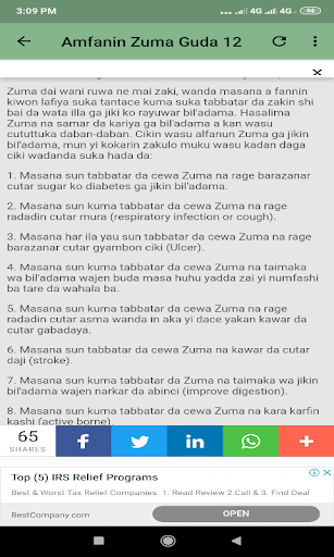 Amfanin Zuma Da Girfa Screen 3