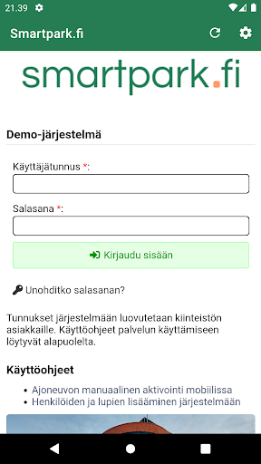 Android application Smartpark.fi Parking screenshort