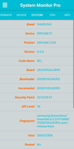 System Monitor Info PRO! Screen 2