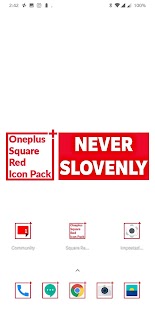 Пакет с квадратни червени икони Oneplus S Екранна снимка
