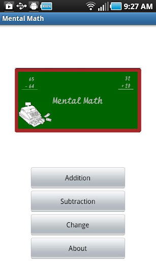 Android application Mental Math screenshort
