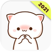 Mochi Mochi Peach Cat Sticker for WAStickerApps