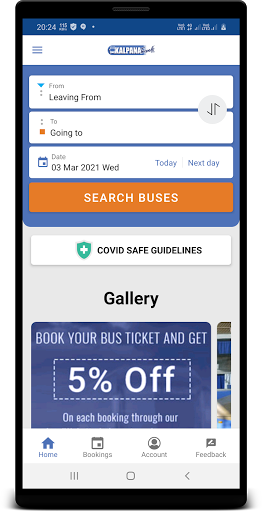Android application Kalpana Travels screenshort