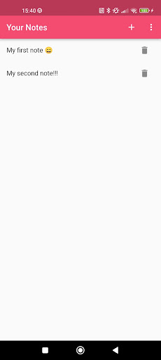 Android application MyNotes screenshort