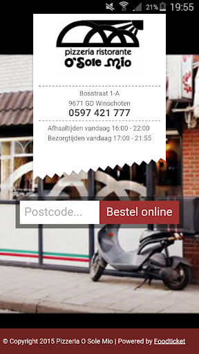 Android application Pizzeria O Sole Mio screenshort
