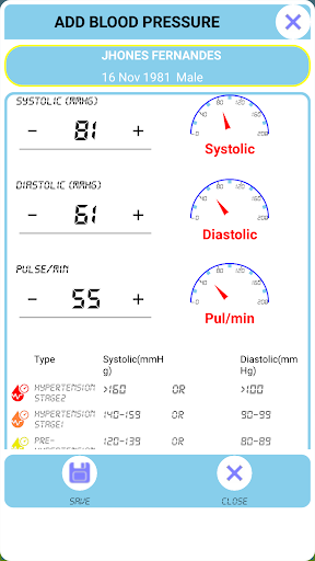My Blood Pressure - BP tracker Screen 3