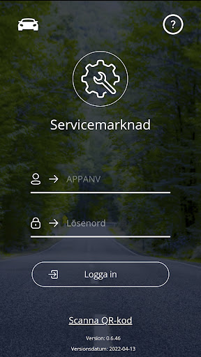 Servicemarknad app Screen 2