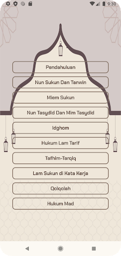 Android application Belajar Tajwid Al-Qur'an screenshort