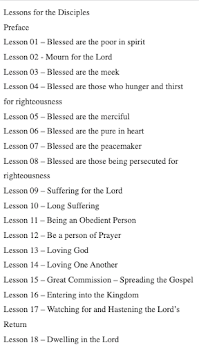 Lessons for the Disciples Screen 2