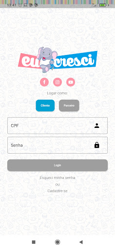 Android application Eu Cresci Pontos screenshort