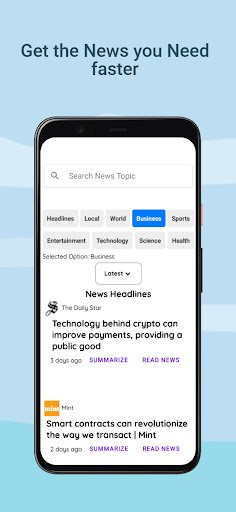 Android application CereBrum - News Summary App screenshort