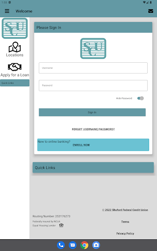 Shuford FCU Mobile App Screen 3
