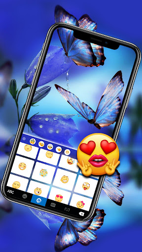 Blue Butterflies Keyboard Back Screen 3