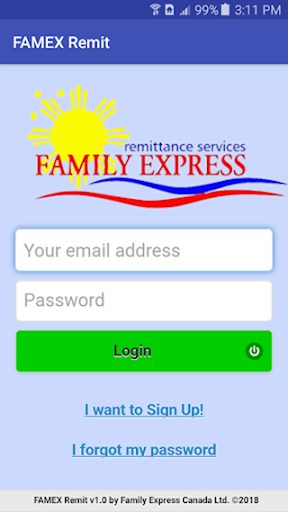 Android application FAMEX Remit App screenshort
