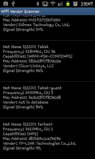 Wifi Vendor Scanner Screen 2