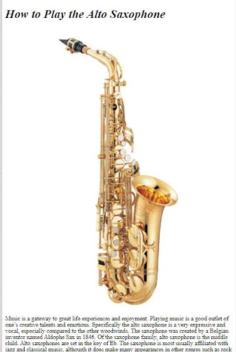 Android application How to Play Saxophone screenshort