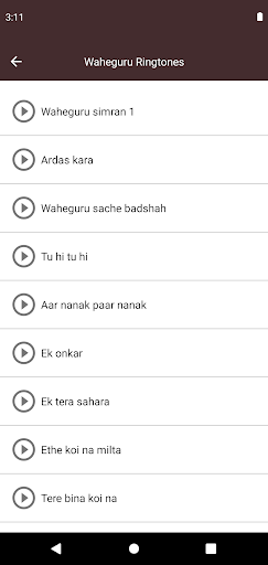 Android application Waheguru Ringtones screenshort