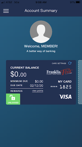 FFFCU Visa Screen 2