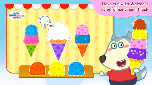 Android application Wolfoo Shape Color and Size screenshort
