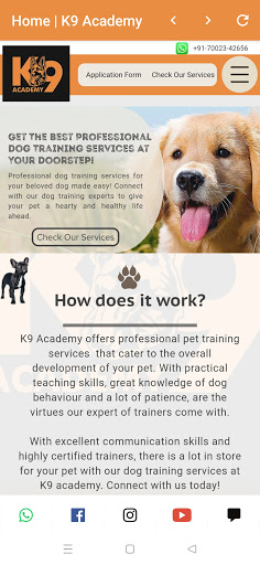 Android application K9 Academy screenshort