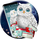 cute owl Christmas theme snowfield wallpaper icon