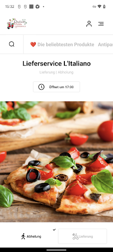 Android application Lieferservice L'Italiano screenshort