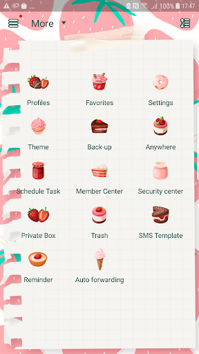 Screenshot of Strawberry diary Next SMS