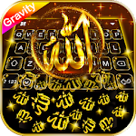 Gold Allah 3D Gravity Keyboard Theme Apk