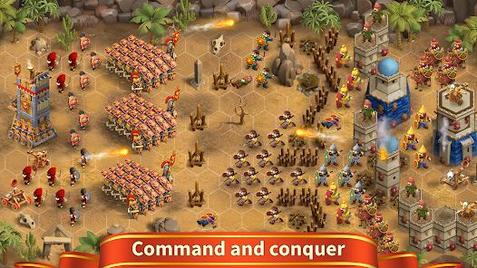 A screenshot of a battle in Rise of Nations: Rise of Legends