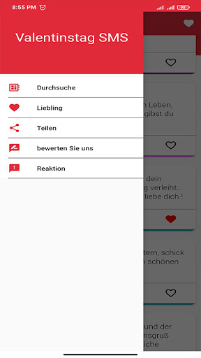 Android application Valentinstag Nachrichten 2024 screenshort